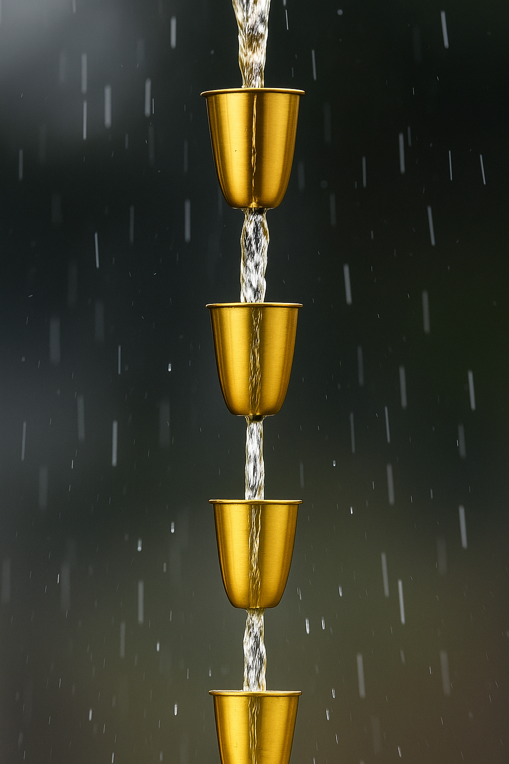 Chaîne de pluie décorative en métal – Seaux suspendus