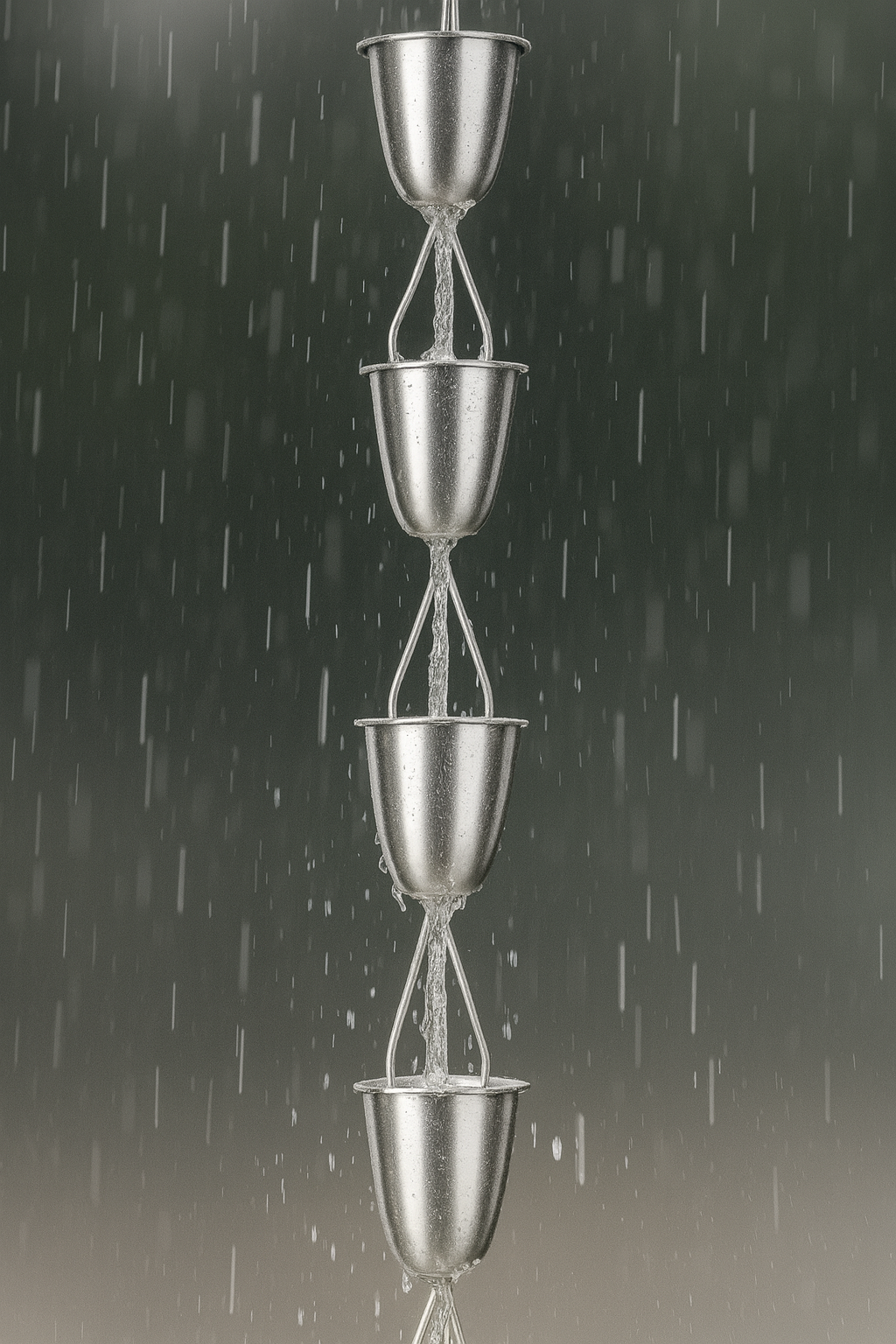 Chaîne de pluie décorative en métal – Seaux suspendus