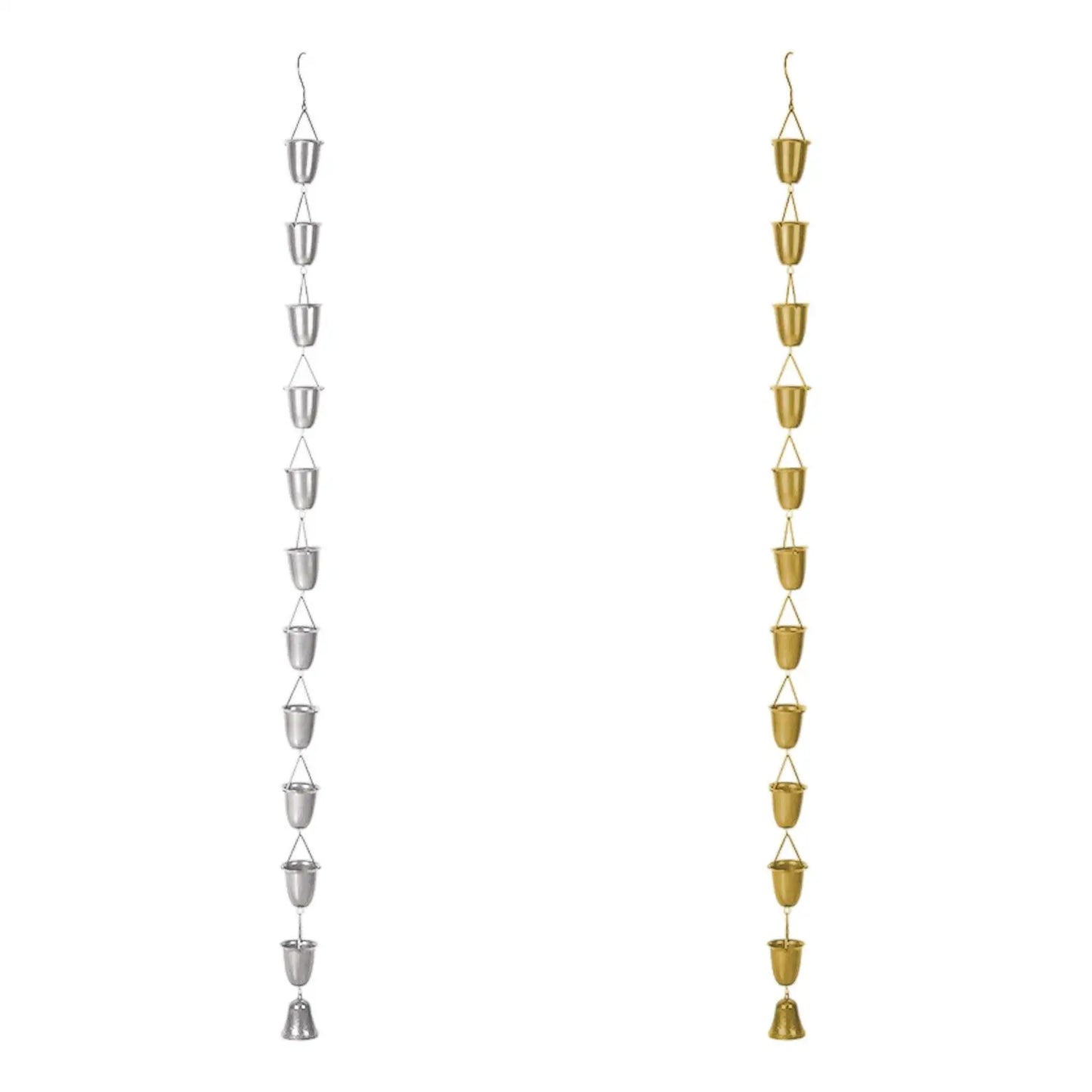 Cup Rain Chain Ornament Iron Art Decorative Hanging Rainwater Catcher Gutter Chain for Courtyard House Outdoor Garden Home Decor