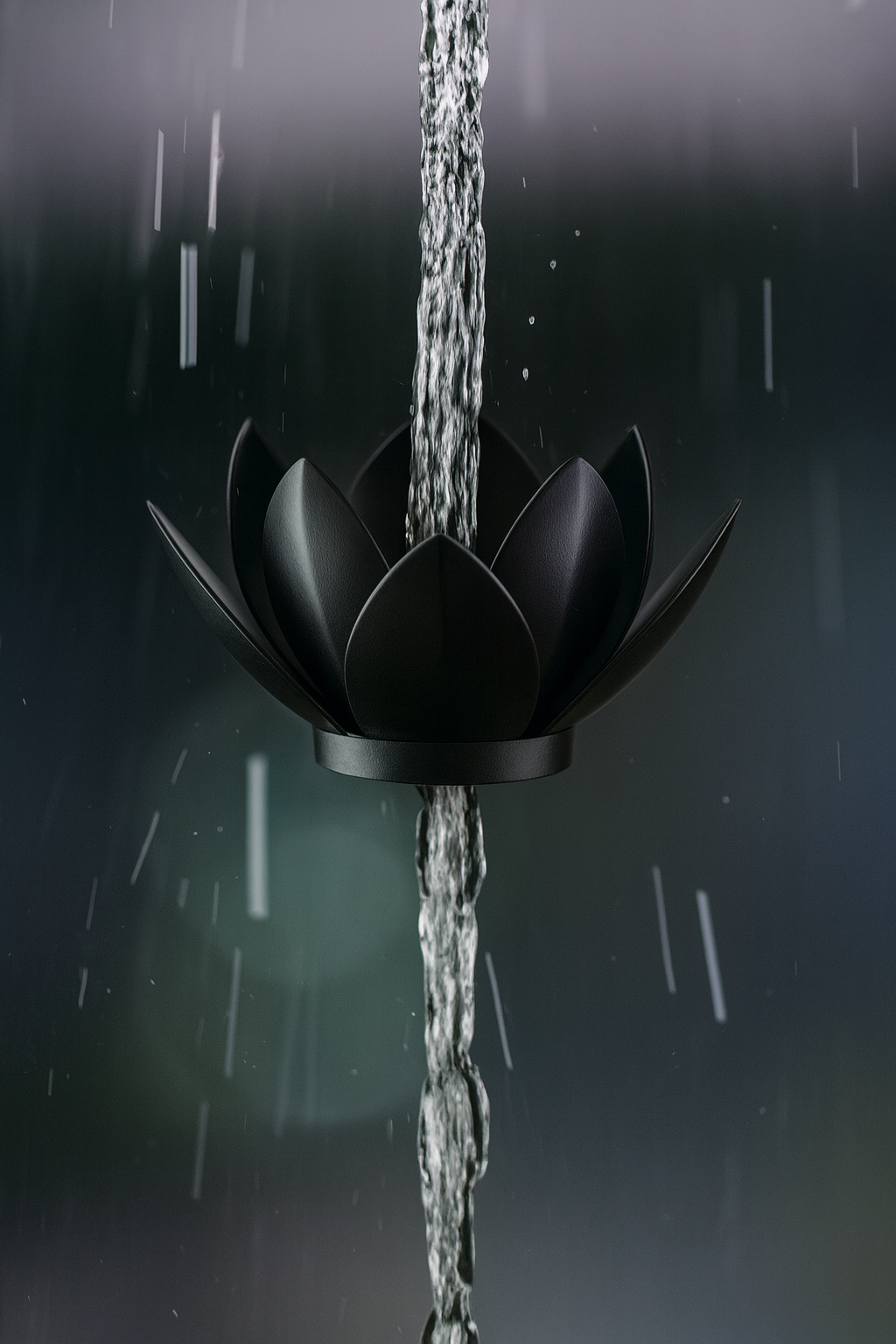 Chaîne de pluie artisanale Lotus
