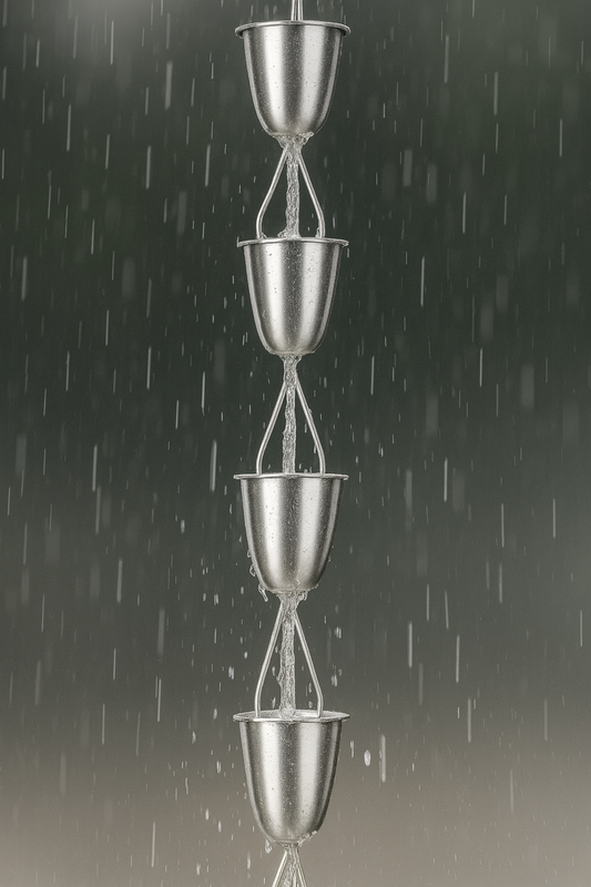 Chaîne de pluie décorative en métal – Seaux suspendus